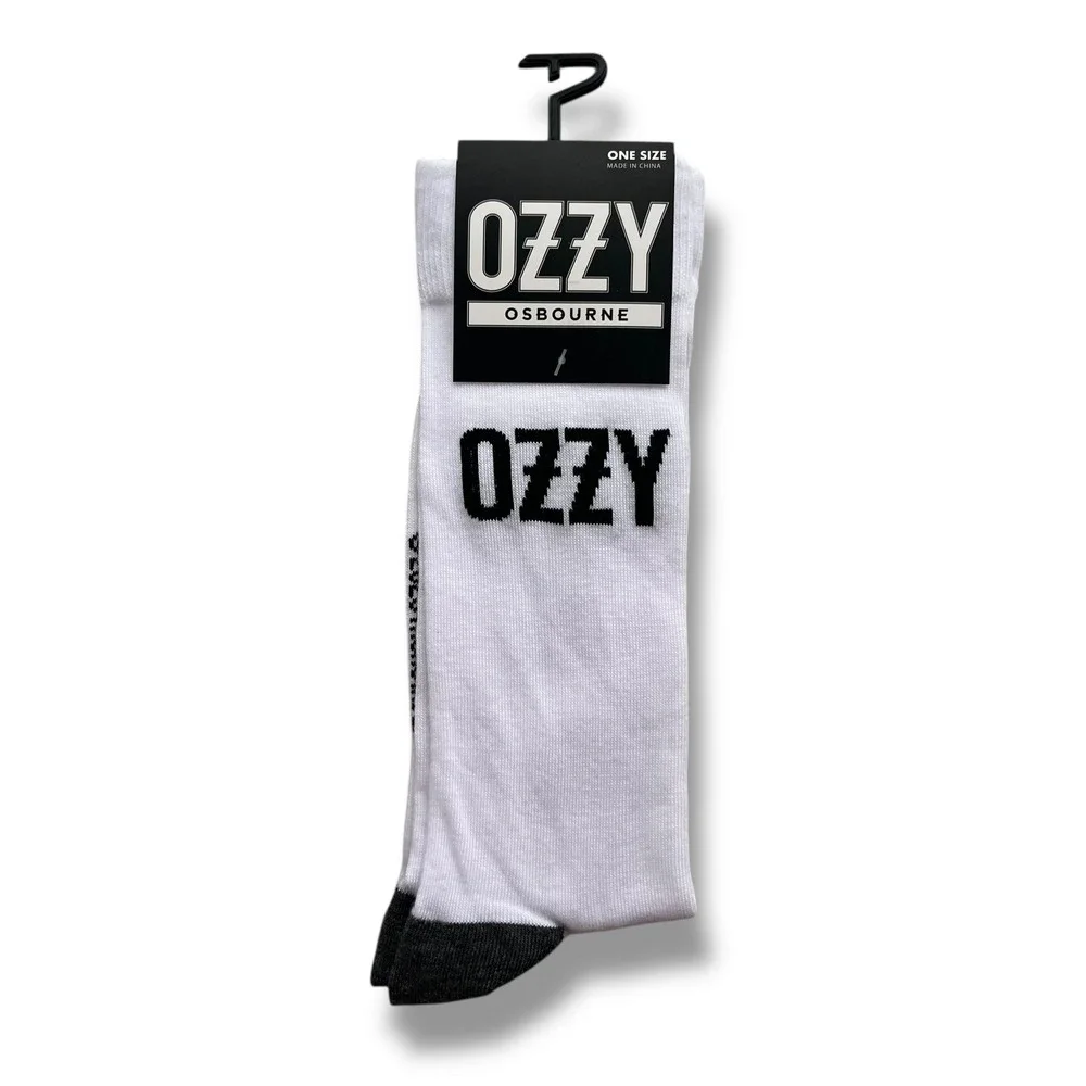 Ozzy Osbourne Black White Crew Socks One Size 2025 Monowise Official Merchandise